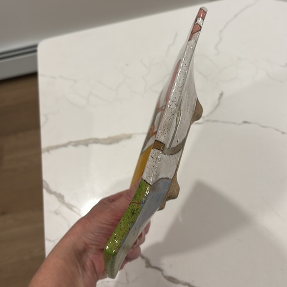 Pottery Artist Signed Bird Design Colorful Rectangle Dish/Tray - Picture 7 of 11